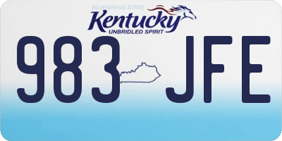 KY license plate 983JFE