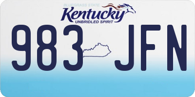 KY license plate 983JFN