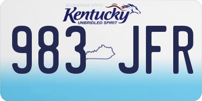 KY license plate 983JFR