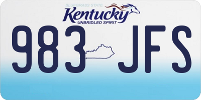 KY license plate 983JFS