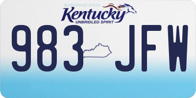 KY license plate 983JFW
