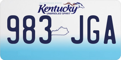 KY license plate 983JGA