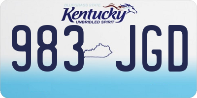 KY license plate 983JGD
