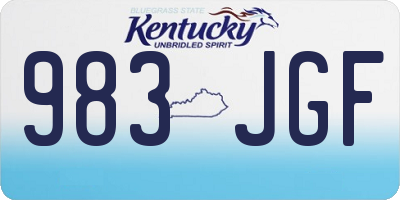 KY license plate 983JGF