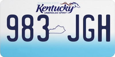 KY license plate 983JGH