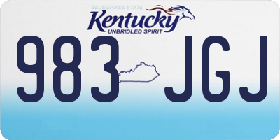 KY license plate 983JGJ