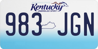 KY license plate 983JGN