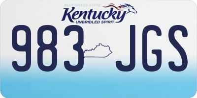 KY license plate 983JGS