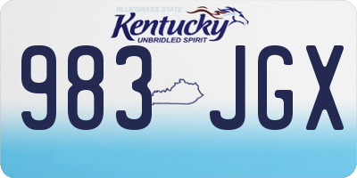 KY license plate 983JGX