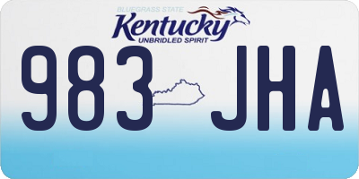 KY license plate 983JHA