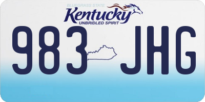 KY license plate 983JHG
