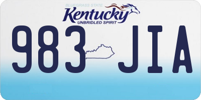KY license plate 983JIA