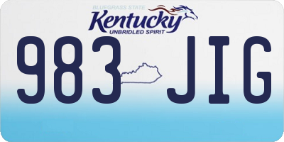 KY license plate 983JIG