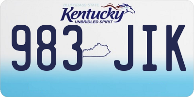 KY license plate 983JIK