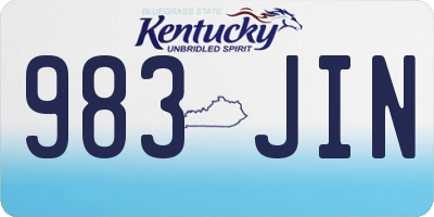 KY license plate 983JIN