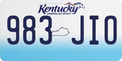 KY license plate 983JIO