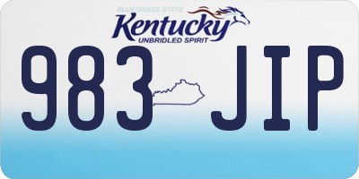 KY license plate 983JIP