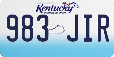 KY license plate 983JIR