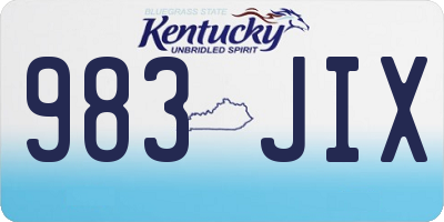 KY license plate 983JIX