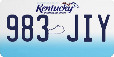 KY license plate 983JIY