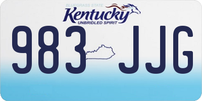 KY license plate 983JJG