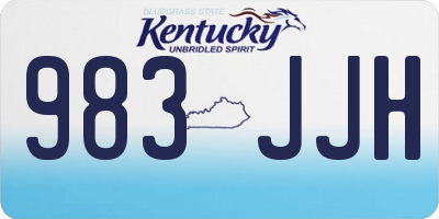 KY license plate 983JJH