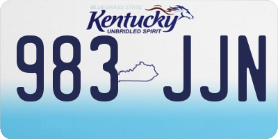 KY license plate 983JJN