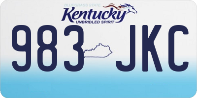 KY license plate 983JKC