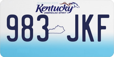 KY license plate 983JKF