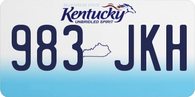 KY license plate 983JKH