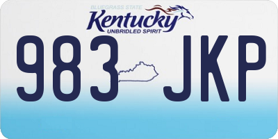 KY license plate 983JKP