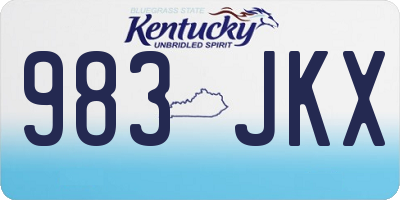 KY license plate 983JKX