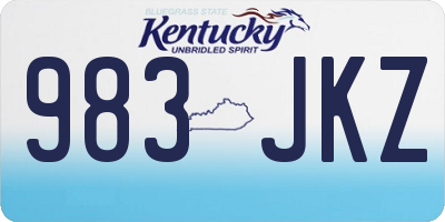 KY license plate 983JKZ