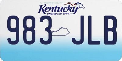 KY license plate 983JLB