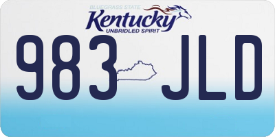 KY license plate 983JLD