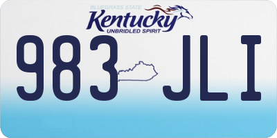 KY license plate 983JLI