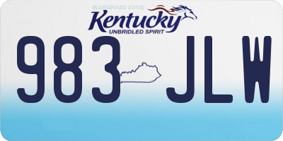 KY license plate 983JLW