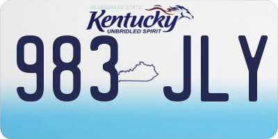 KY license plate 983JLY