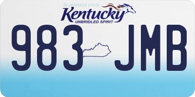 KY license plate 983JMB