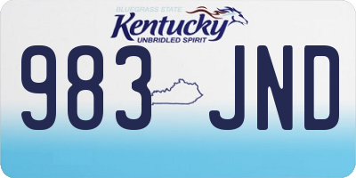 KY license plate 983JND