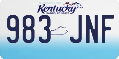 KY license plate 983JNF