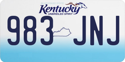 KY license plate 983JNJ