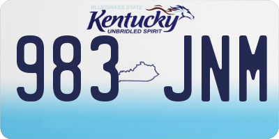 KY license plate 983JNM