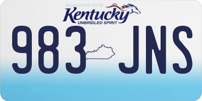 KY license plate 983JNS