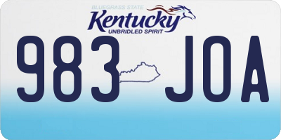 KY license plate 983JOA