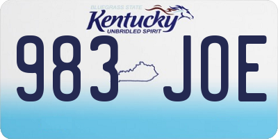 KY license plate 983JOE