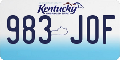 KY license plate 983JOF