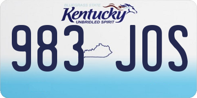 KY license plate 983JOS