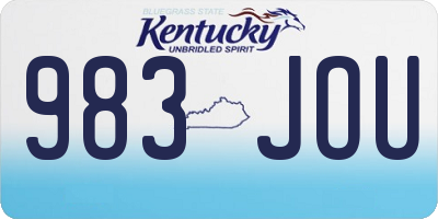 KY license plate 983JOU