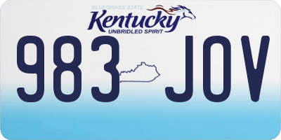 KY license plate 983JOV
